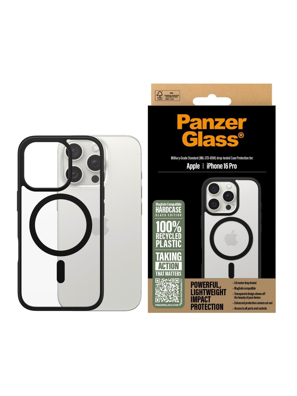 Panzerglass Hardcase Black Magsafe Iphone 16 Pro - Handys Cover Cases - Panzer1302
