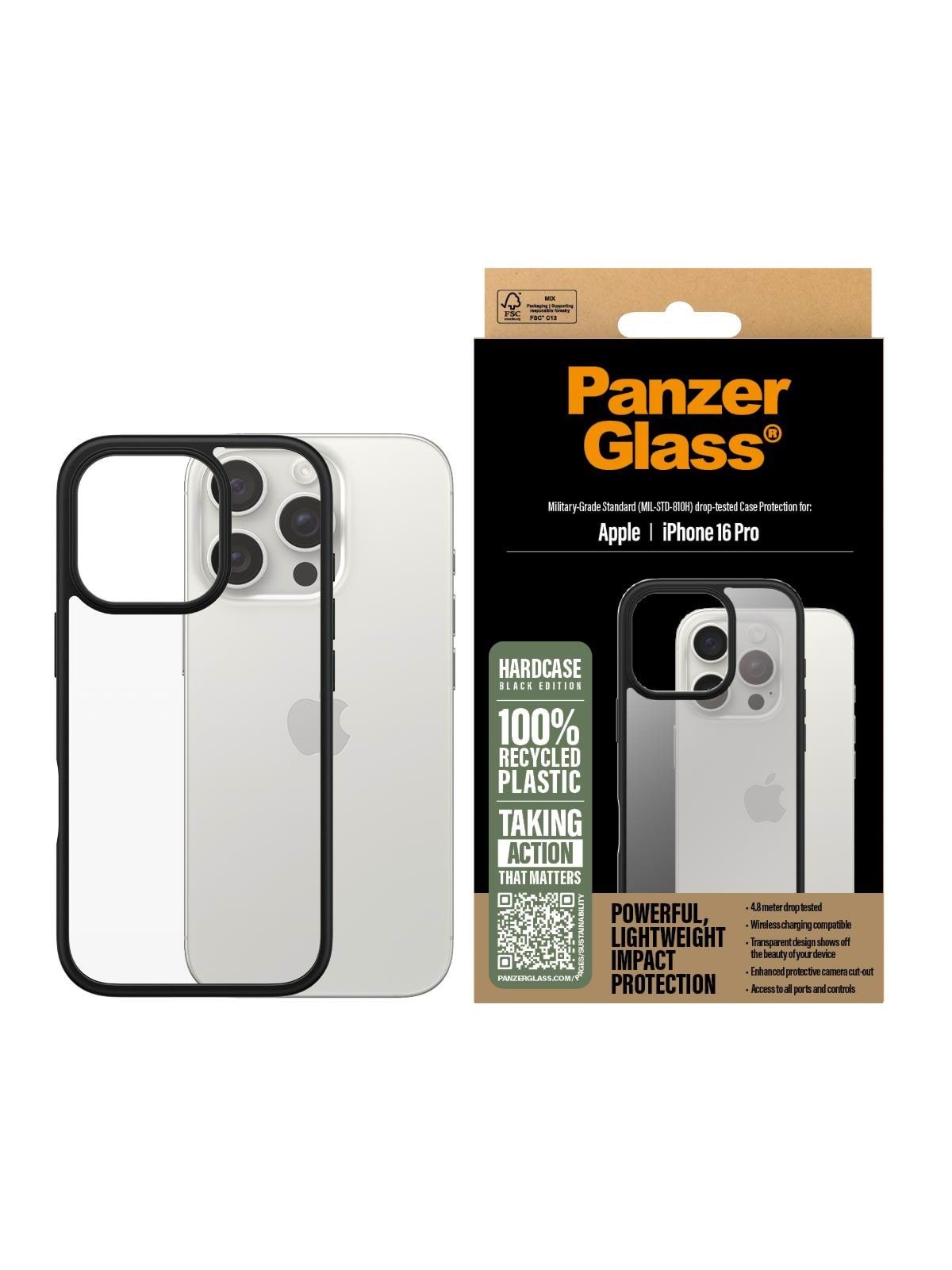 Panzerglass Hardcase Black Iphone 16 Pro - Handys Cover Cases - Panzer1296