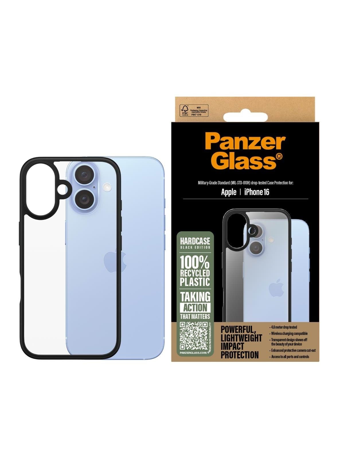 Panzerglass Hardcase Black Iphone 16 - Handys Cover Cases - Panzer1295