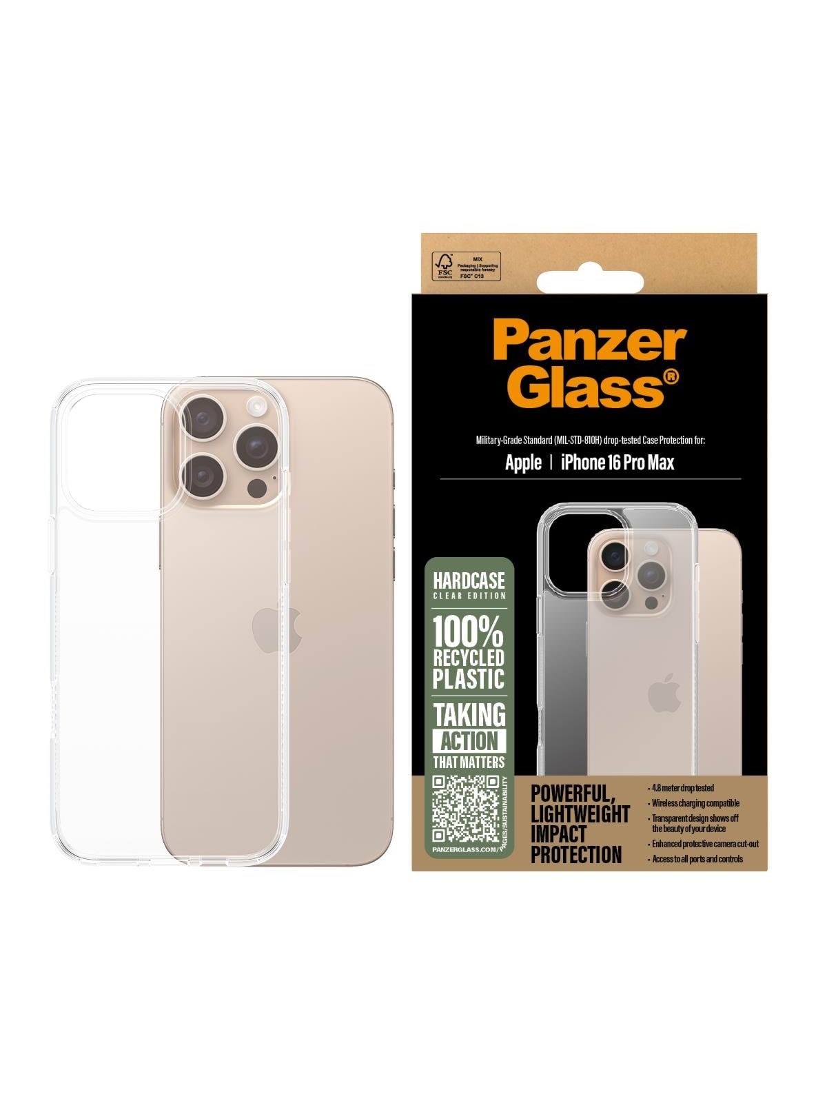 Panzerglass Hardcase Transparent Iphone 16 Pro Max - Handys Cover Cases - Panzer1290