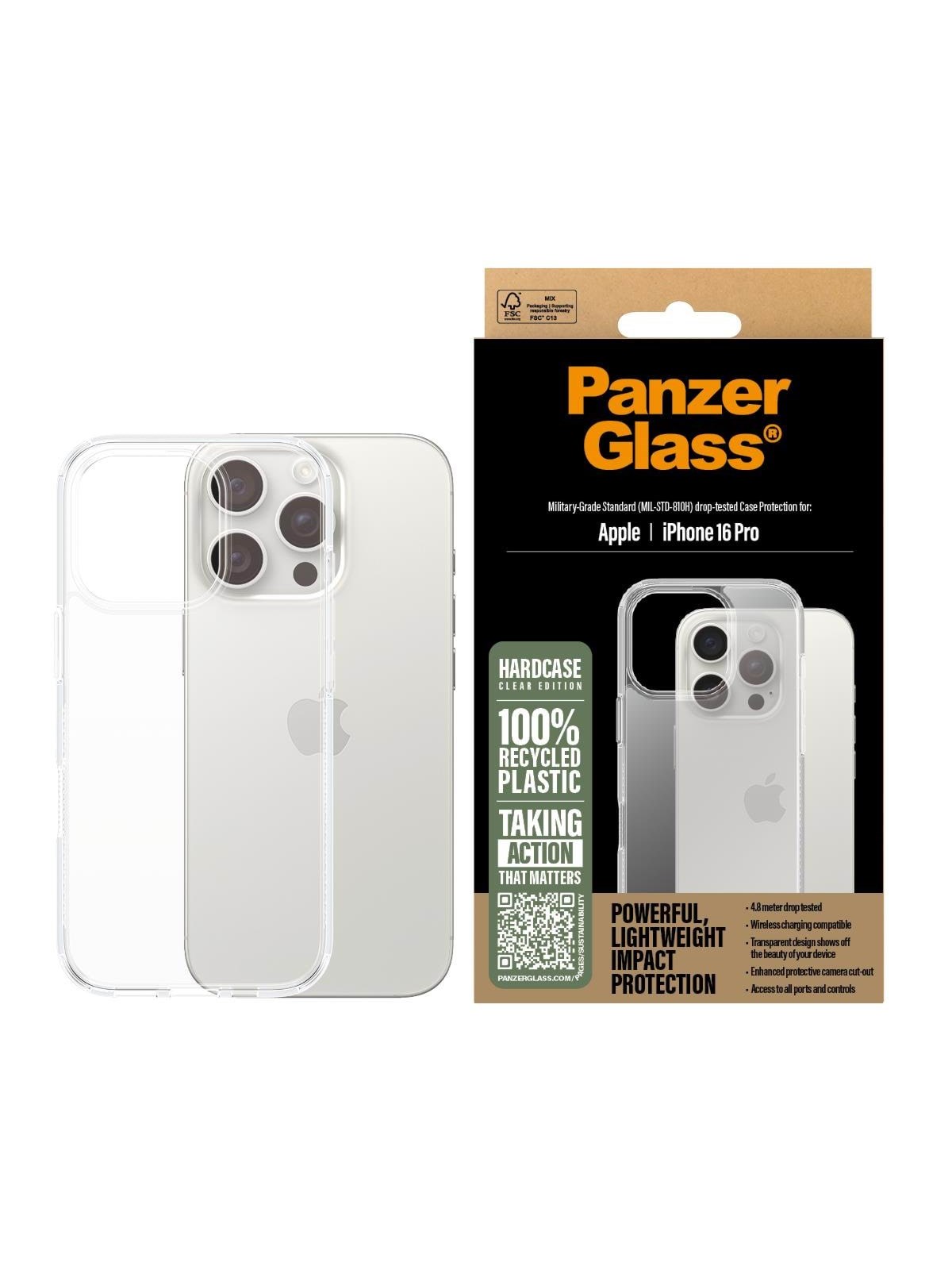 Panzerglass Hardcase Transparent Iphone 16 Pro - Handys Cover Cases - Panzer1288