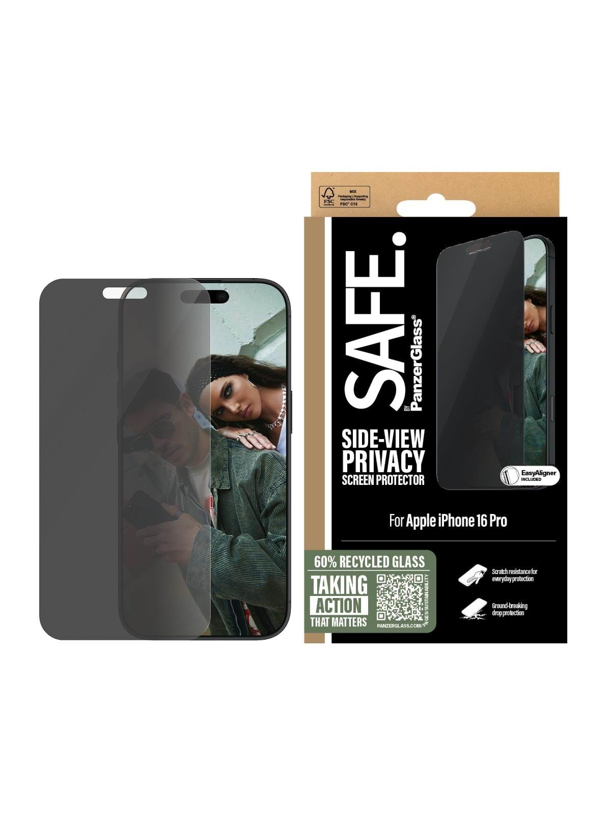 Safe by Panzerglass Privacy Screen Protector Iphone 16 Pro | Ultra-wide Fit - Handys Schutzfolie - Safep95876