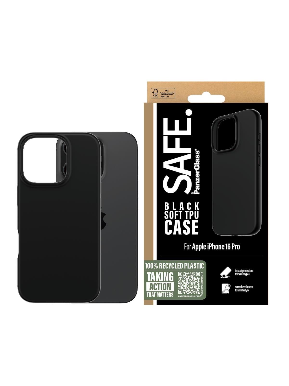 Safe by Panzerglass Tpu Case Iphone 16 Pro | Black - Handys Cover Cases - Safe95901