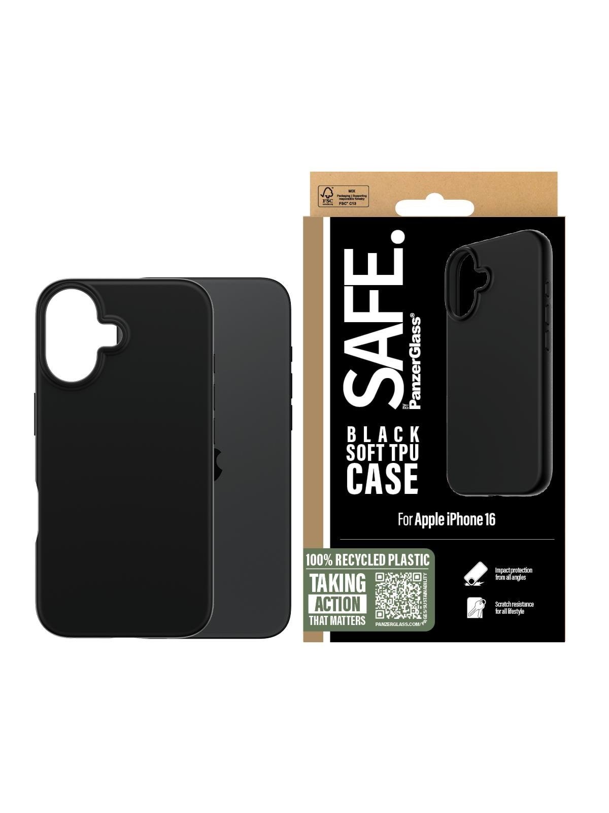 Safe by Panzerglass Tpu Case Iphone 16 | Black - Handys Cover Cases - Safe95900