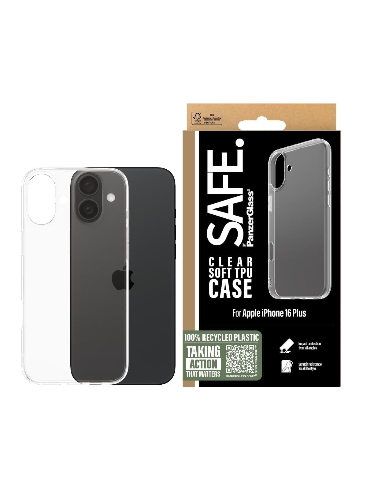 Safe by Panzerglass Tpu Case Iphone 16 Plus | Transparent - Handys Cover Cases - Safe95898