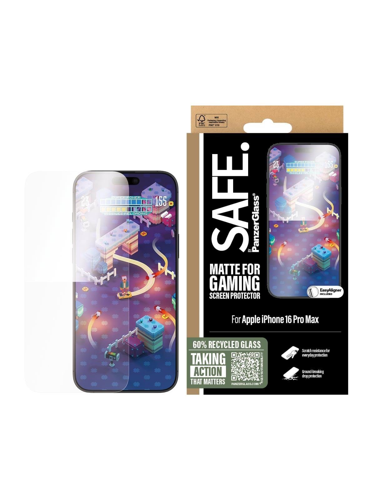 Safe by Panzerglass Gaming Screen Protector Iphone 16 Pro Max | Ultra-wide Fit - Handys Schutzfolie - Safe95889