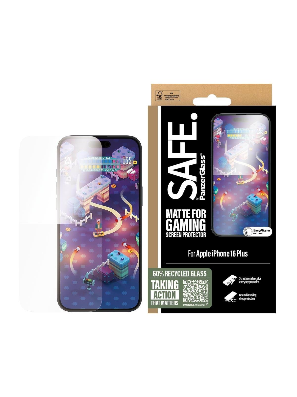 Safe by Panzerglass Gaming Screen Protector Iphone 16 Plus | Ultra-wide Fit - Handys Schutzfolie - Safe95888