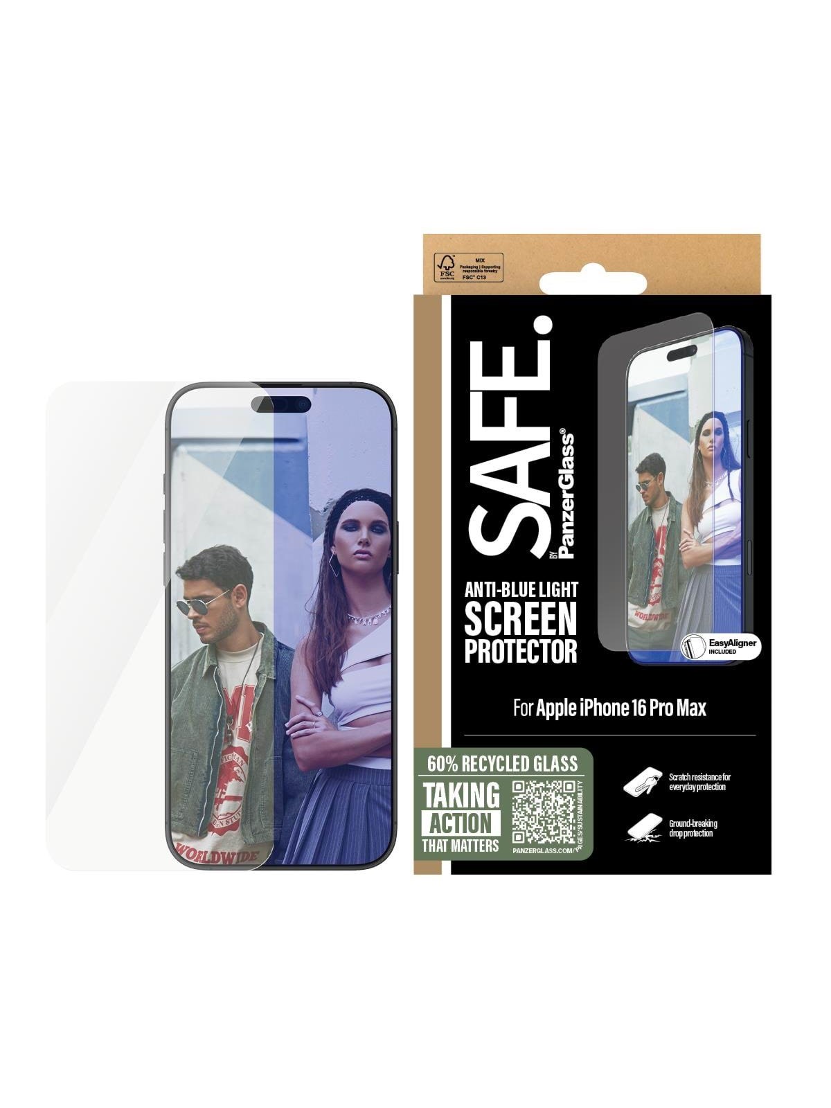 Safe by Panzerglass Eyecare Screen Protector Iphone 16 Pro Max | Ultra-wide Fit - Handys Schutzfolie - Safe95882