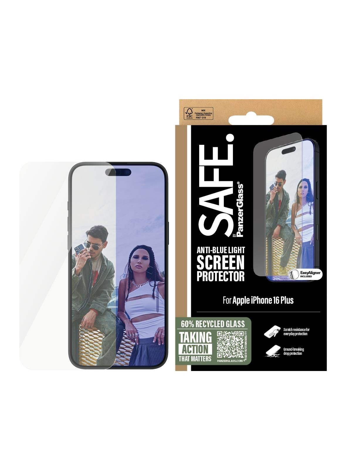 Safe by Panzerglass Eyecare Screen Protector Iphone 16 Plus | Ultra-wide Fit - Handys Schutzfolie - Safe95881