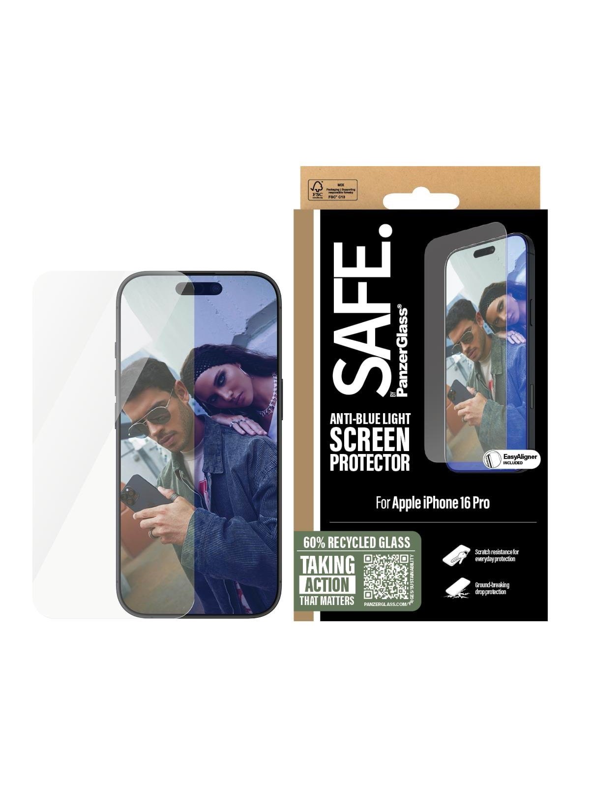 Safe by Panzerglass Eyecare Screen Protector Iphone 16 Pro | Ultra-wide Fit - Handys Schutzfolie - Safe95880