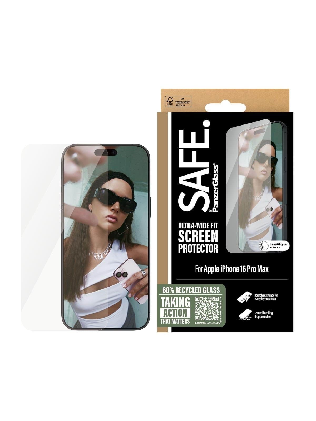 Safe by Panzerglass Screen Protector Iphone 16 Pro Max | Ultra-wide Fit - Handys Schutzfolie - Safe95878