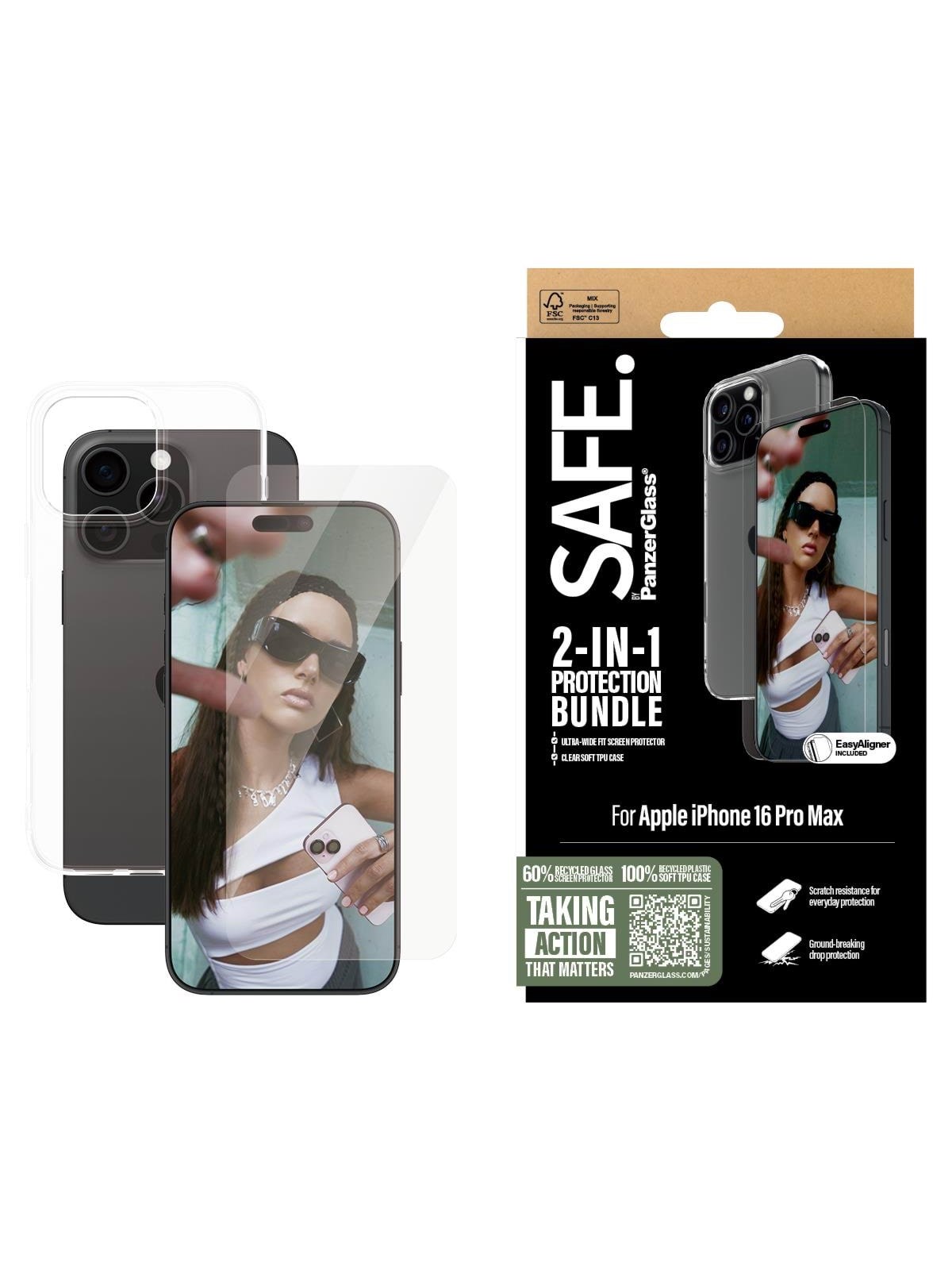 Safe by Panzerglass 2-in-1 Protection Bundle Iphone 16 Pro Max - Handys Schutzfolie - Bsafe95899