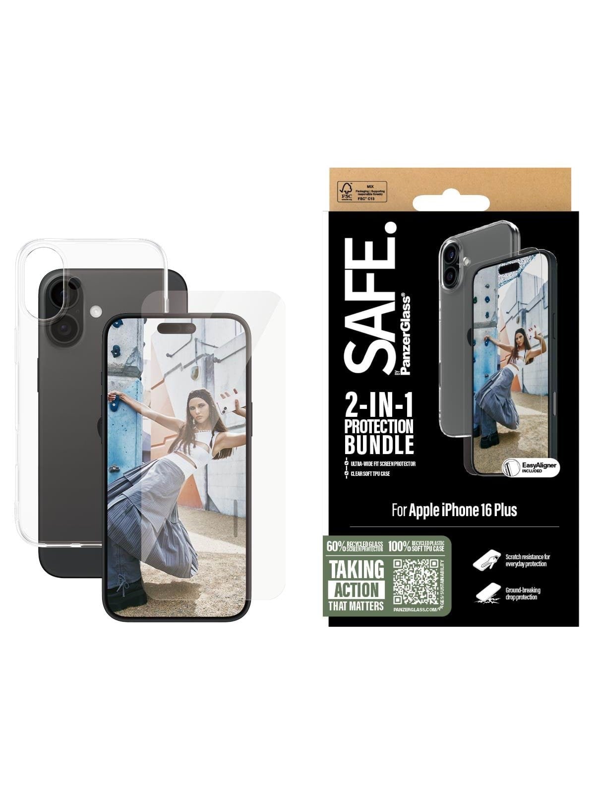 Safe by Panzerglass 2-in-1 Protection Bundle Iphone 16 Plus - Handys Schutzfolie - Bsafe95898