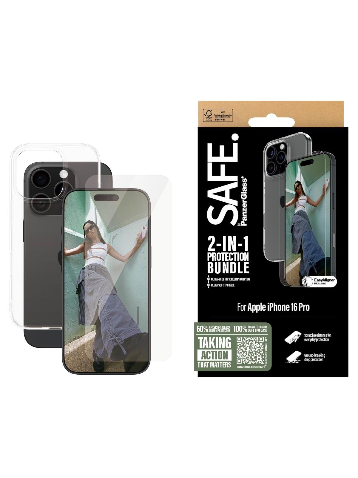 Safe by Panzerglass 2-in-1 Protection Bundle Iphone 16 Pro - Handys Schutzfolie - Bsafe95897
