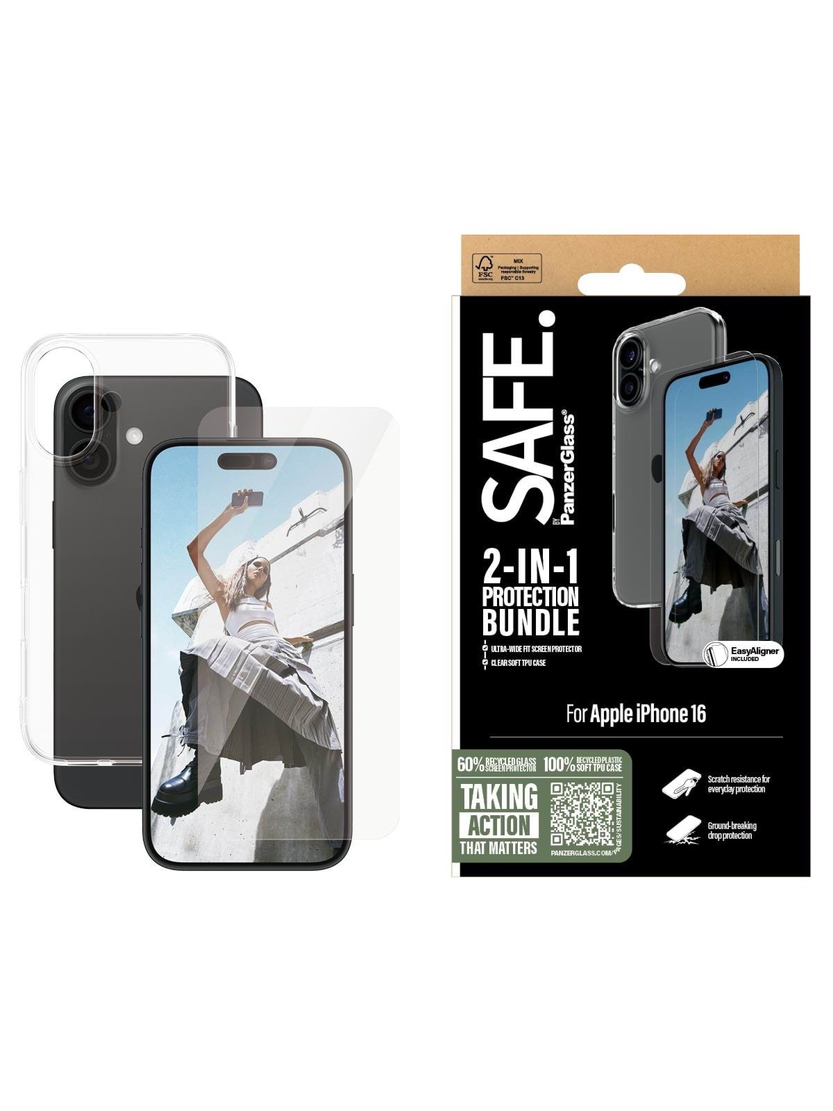Safe by Panzerglass 2-in-1 Protection Bundle Iphone 16 - Handys Schutzfolie - Bsafe95896