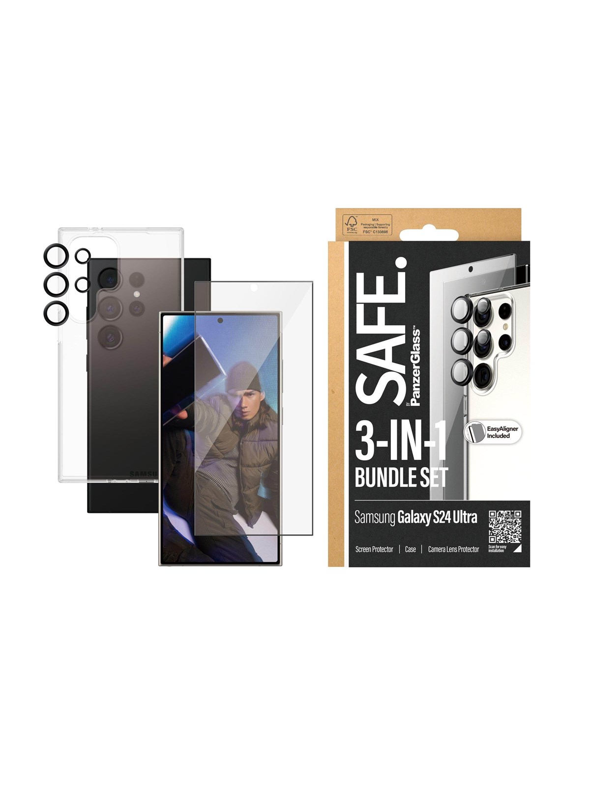 Safe by Panzerglass 3-in-1 Pack Samsung Galaxy S24 Ultra - Handys Cover Cases - Bsafe95674