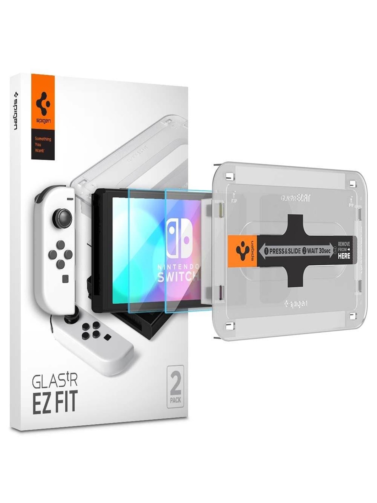 Spigen Glass tR EZ Fit 2 Pack - Nintendo Switch Oled - Miscellaneous Zubehör Für Spielkonsole - Nintendo Switch Oled - Gaming Zubehoer - Agl03829