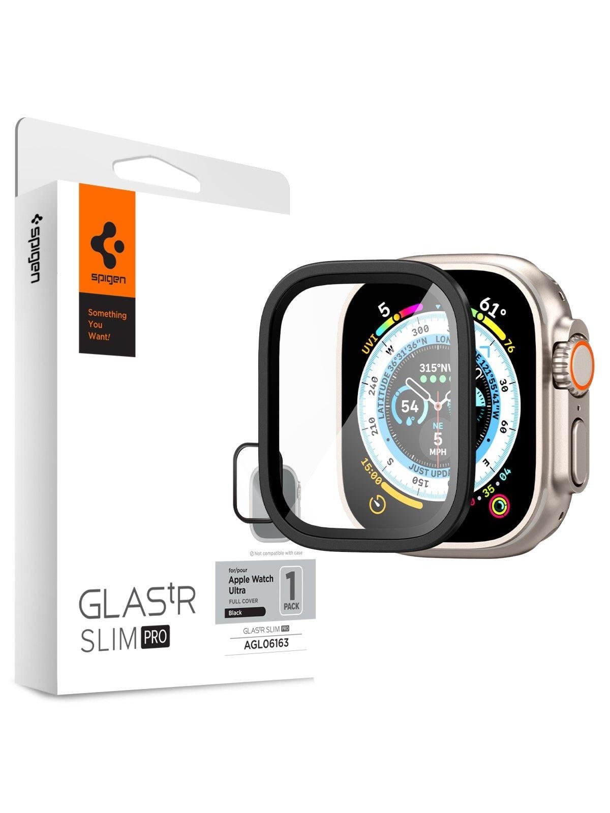 Spigen Glass tR Slim Pro 1 Pack - Black - Apple Watch Ultra 2/ultra 49mm - Smartwatch Accessories - Agl06163