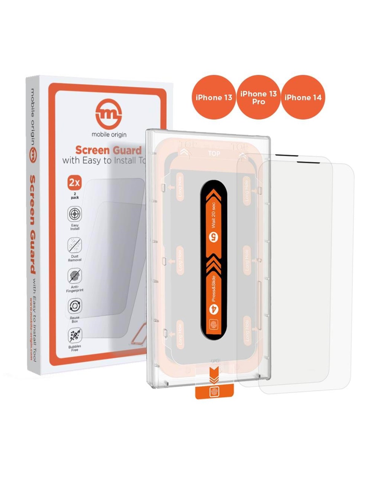 Mobile Origin Screen Guard Iphone 17e/16e/14/13/13 Pro/ With Easy Applicator 2 Pack - Handys Schutzfolie - Sga-i14-2pk