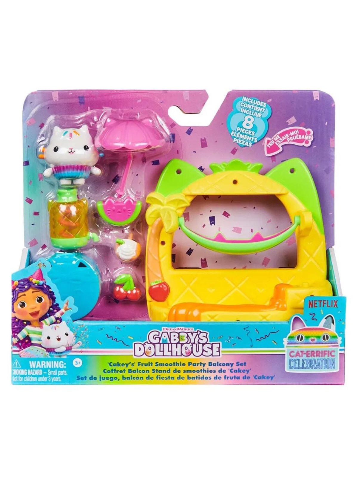 Gabby's Dollhouse Cakey’s Fruit Smoothie Balcony Playset - Dollhouse Accessories - 6071359