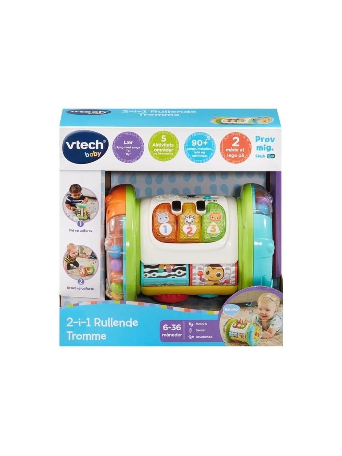 Vtech 2- In 1 Rolling Explorer Drum DK - Baby Spielzeug - 950-562632