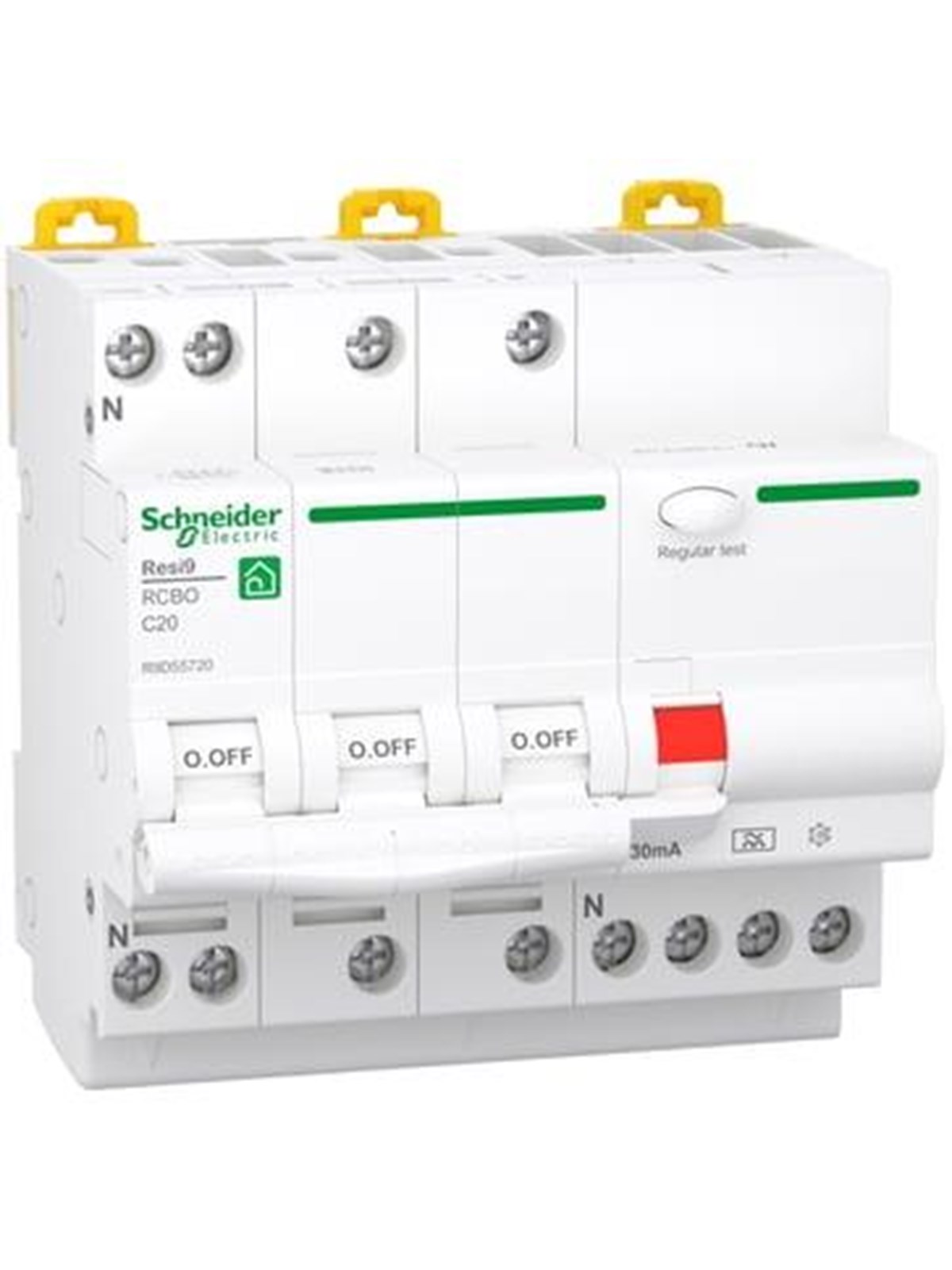 Schneider Electric Resi9 XP Rcbo/combination Switch 3pn C-characteristic 20a 6ka 30ma Class A 90mm - Komponenten Fuer Schaltkaesten Und Schraenke - 