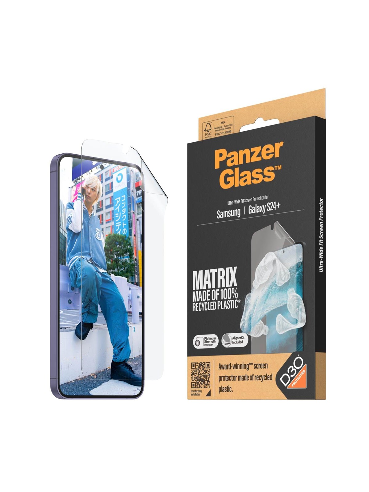 Panzerglass Matrix Screen Protector With D3o Samsung Galaxy S24 Plus | Ultra-wide Fit w. Alignerkit - Handys Schutzfolie - Panzer7354