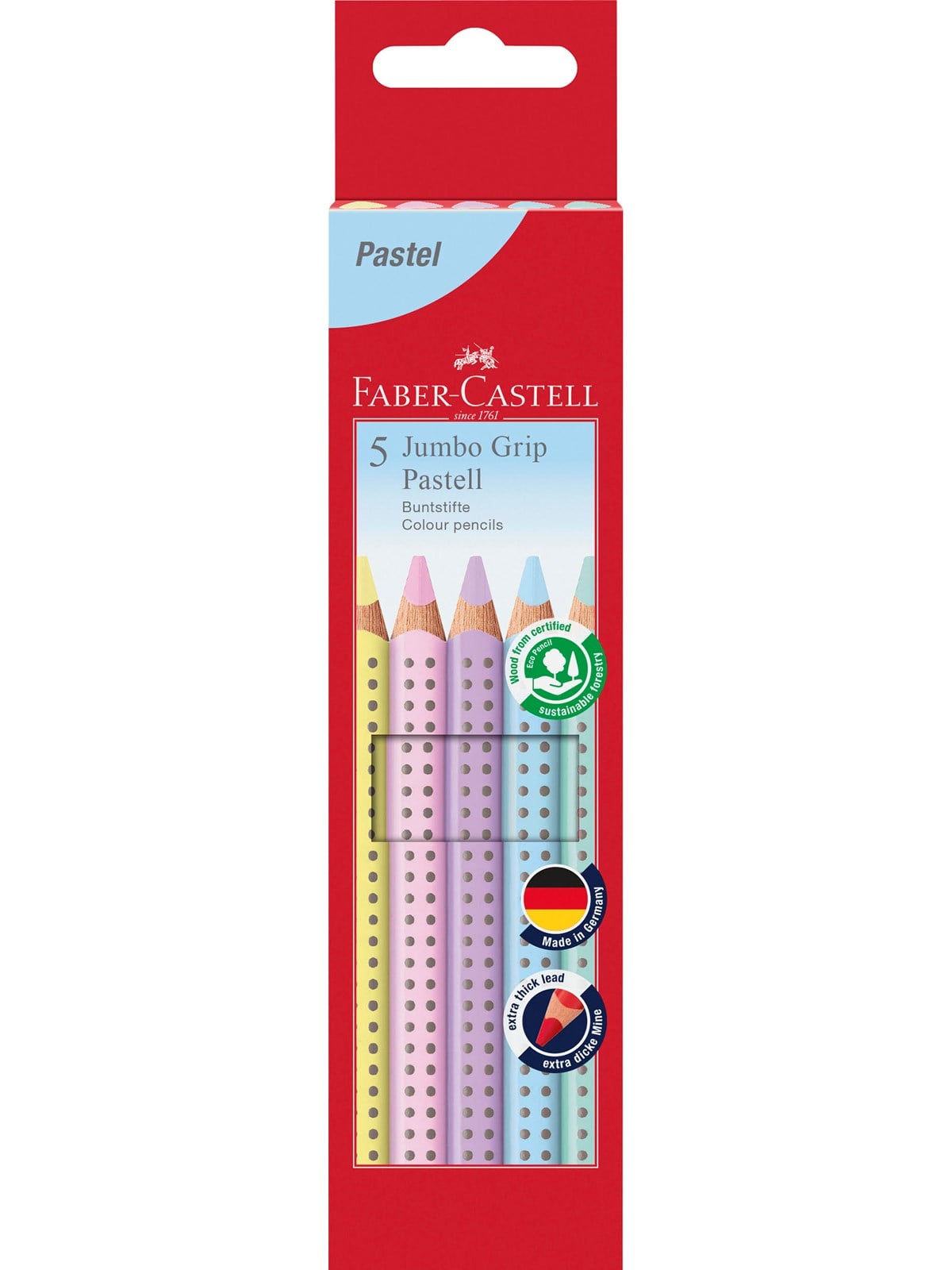 Faber-castell Buntstift Jumbo Grip Pastell 5er-etui - Utensilien Zum Schreiben Und Zeichnen - 110991