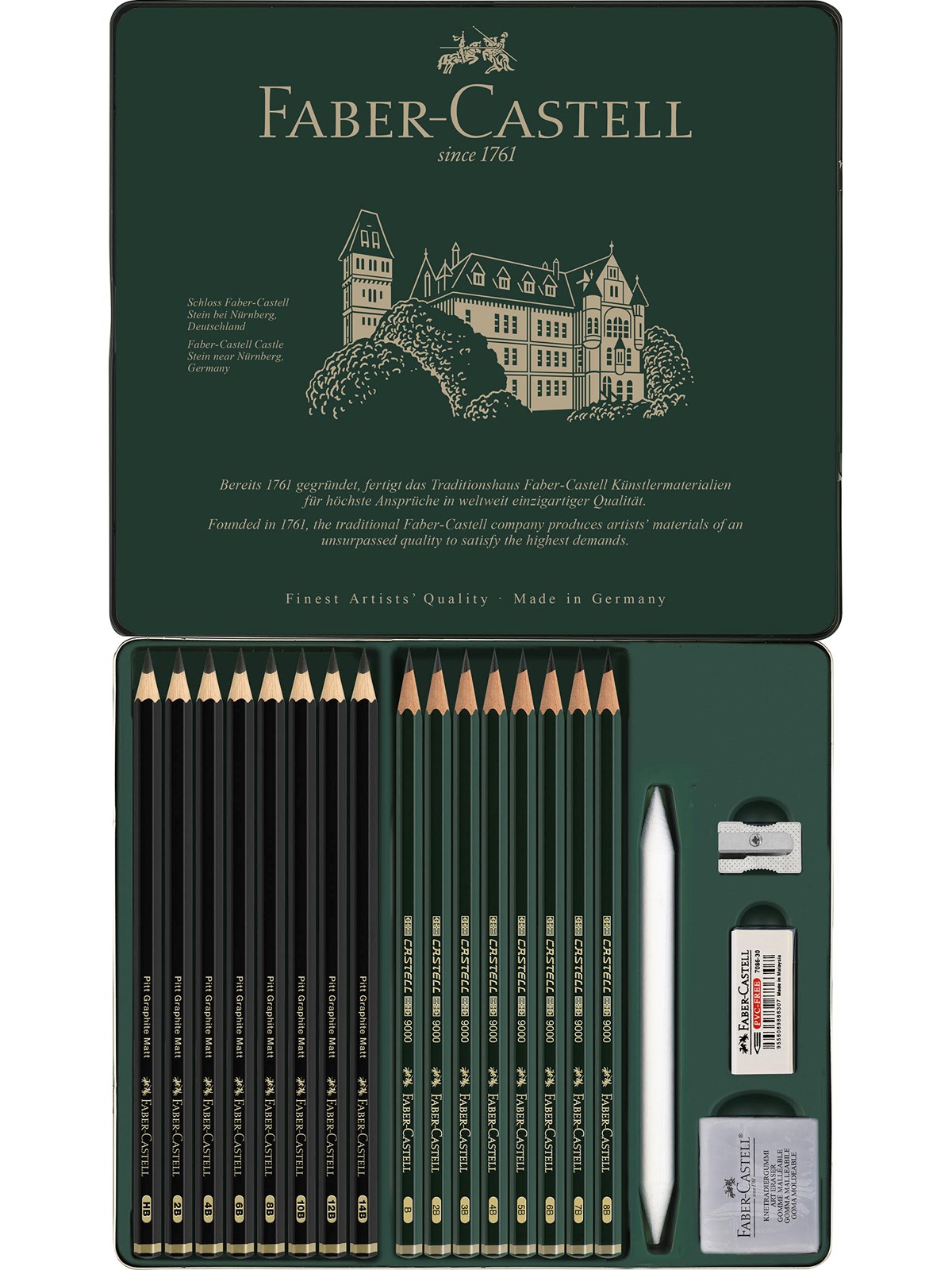 Faber-castell Set Pitt Graphite Matt & Castell 9000 - Utensilien Zum Schreiben Und Zeichnen - 115224