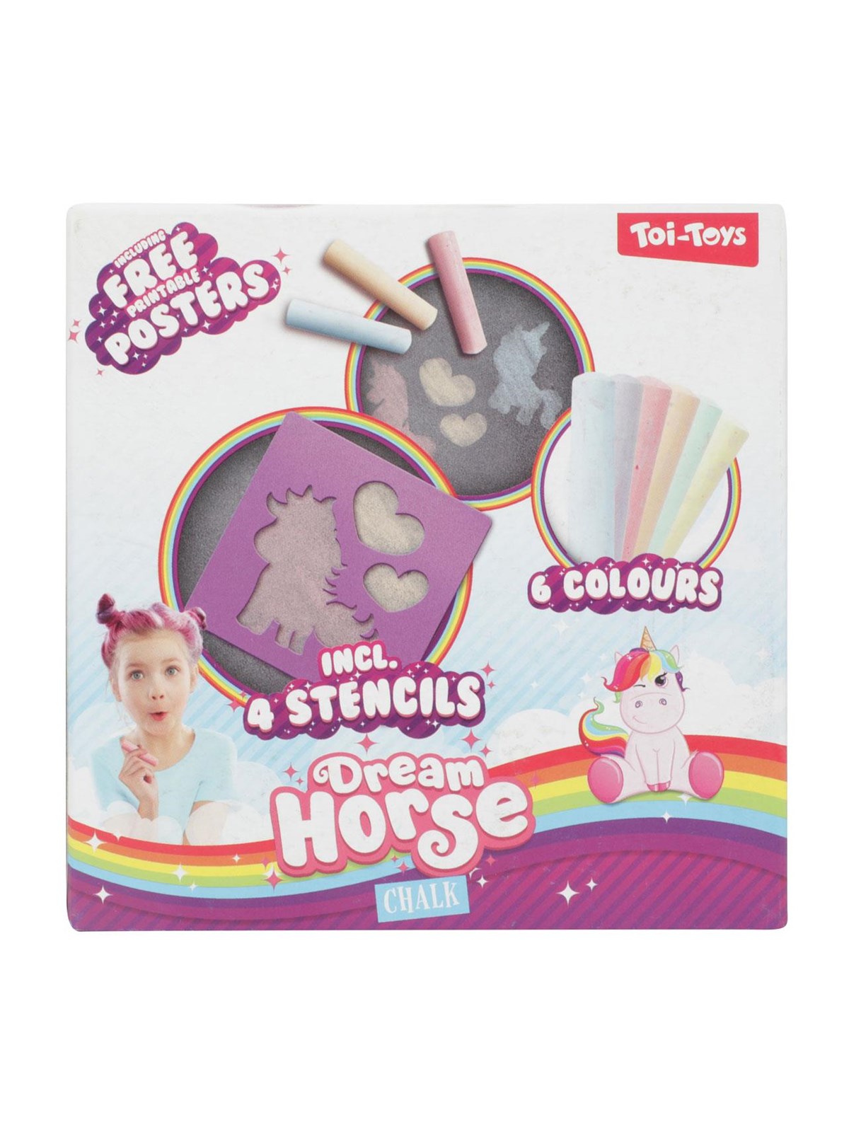 Dream Horse Sidewalk Chalk Unicorn with Templates 10 pcs.