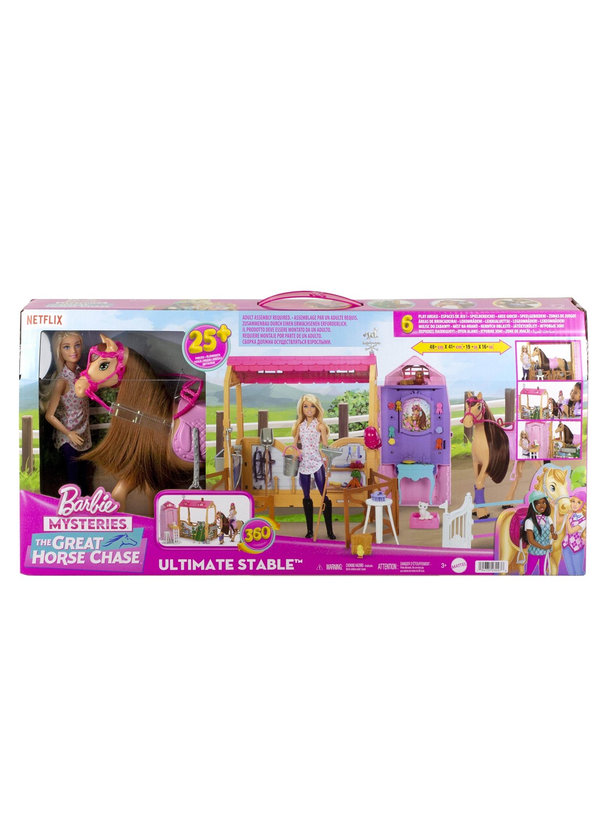 Barbie Mysteries The Great Horse Chase Ultimate Stable Playset - Dollhouse Accessories - Hxj44