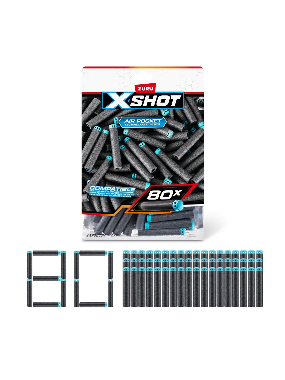 X shot Excel Darts Refill Pack (80 Darts)