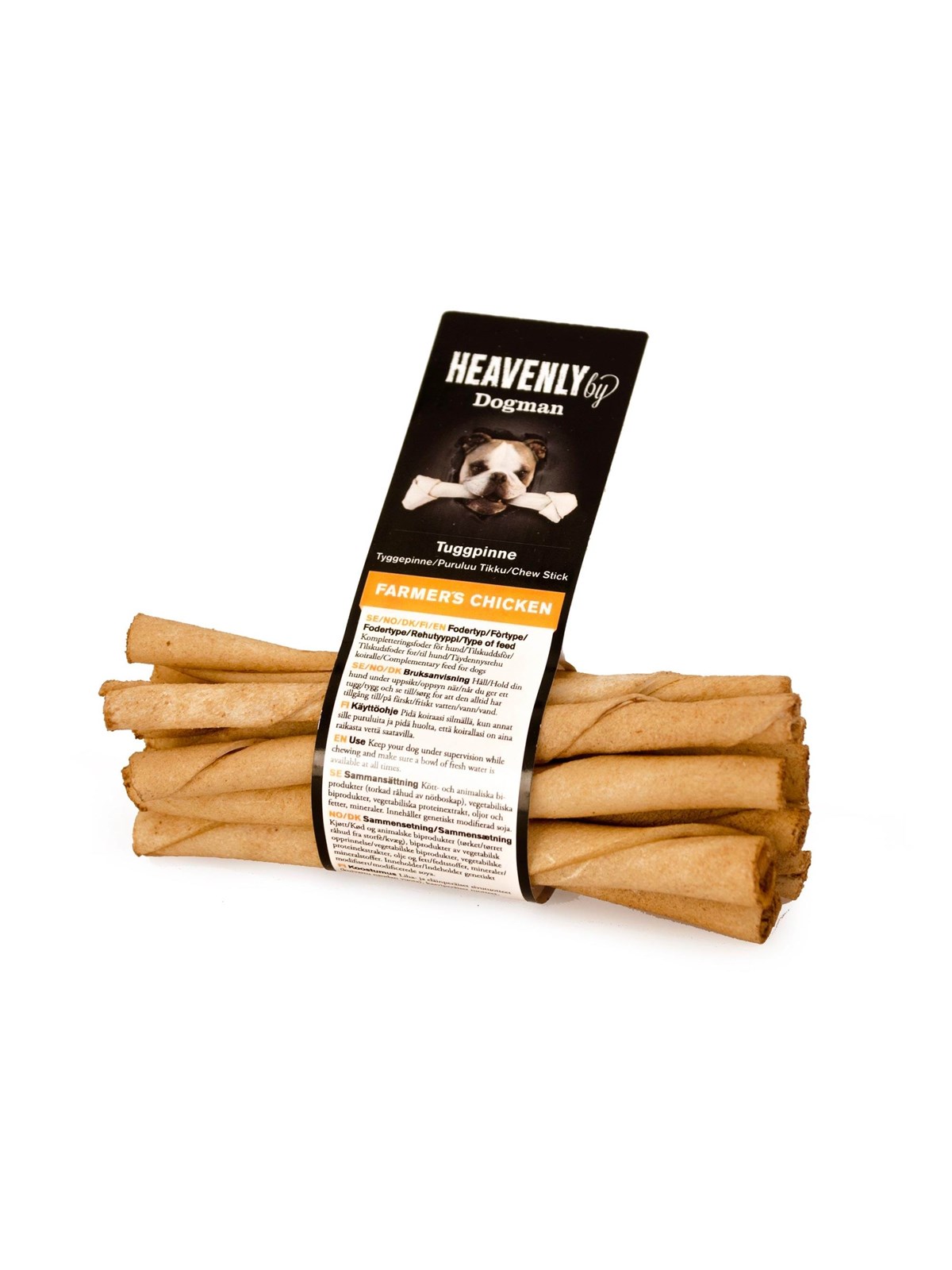 Dogman Heavenly Farmer's Huhn Rohhaut Kausticks 12.5cm (10er-pack) - Hunde - 308306