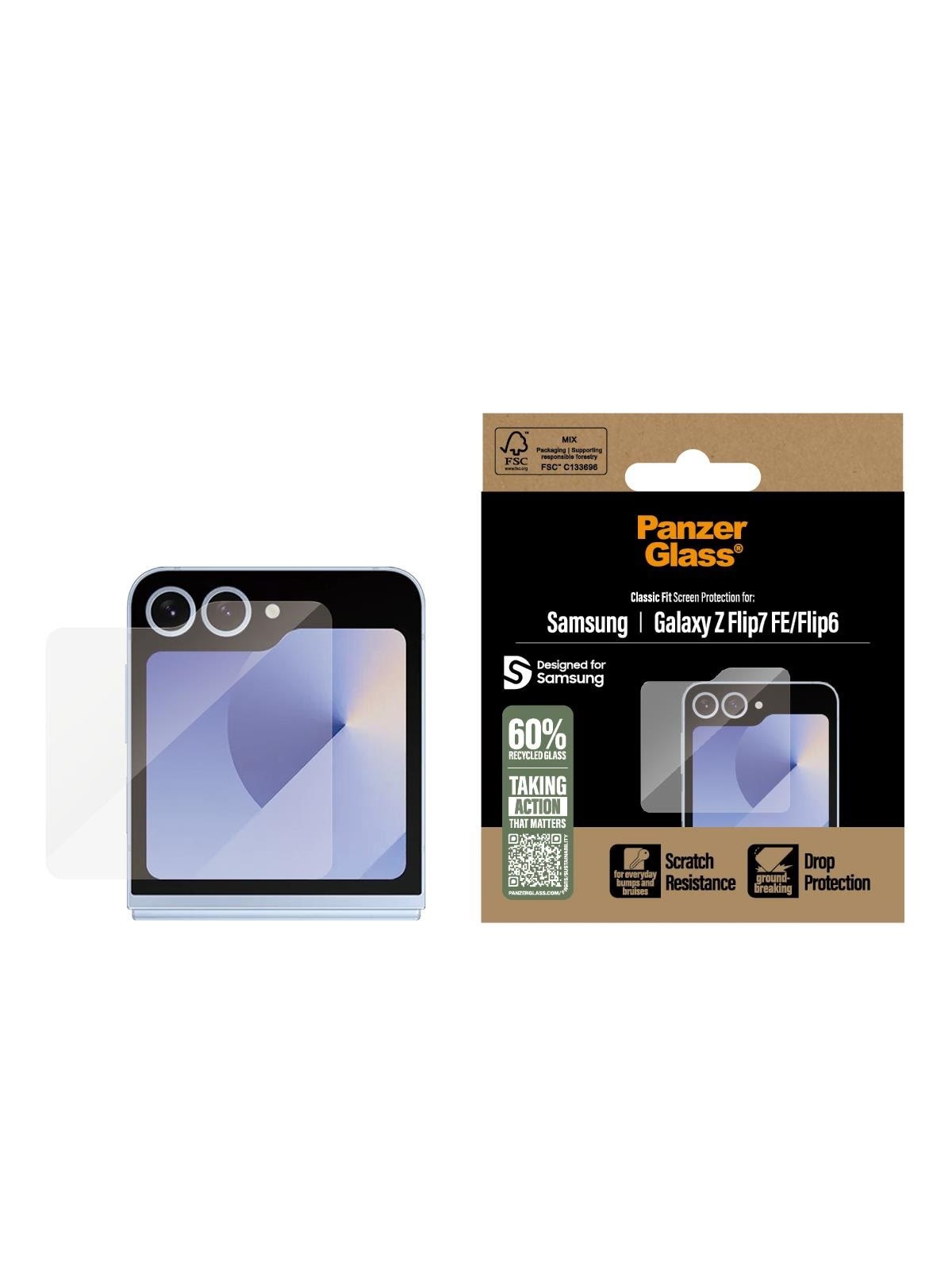 Panzerglass Screen Protector Samsung Galaxy Z Flip7 FE | Flip6 | Classic Fit - Handys Schutzfolie - Panzer7368