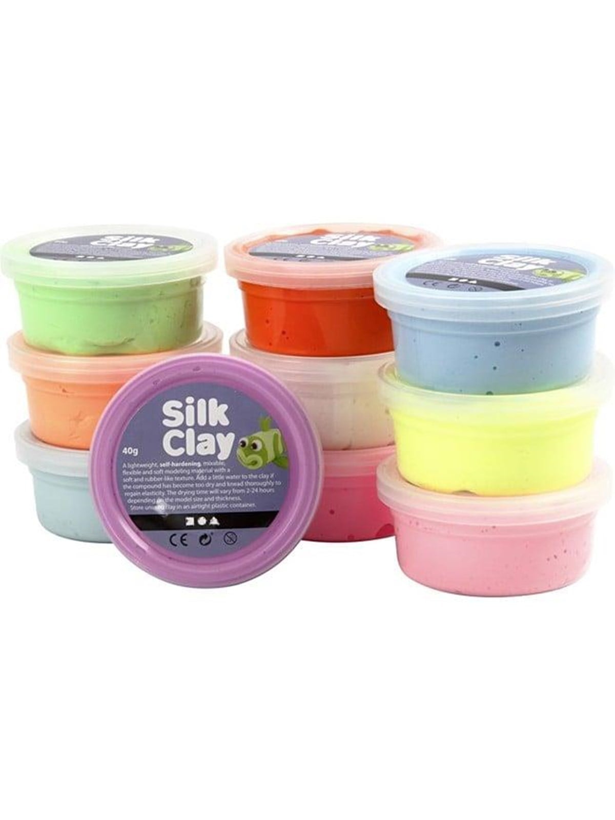 Creative Company Silk Clay - Basic Colours (10 × 40g) - Kreativ Spiele - 79146