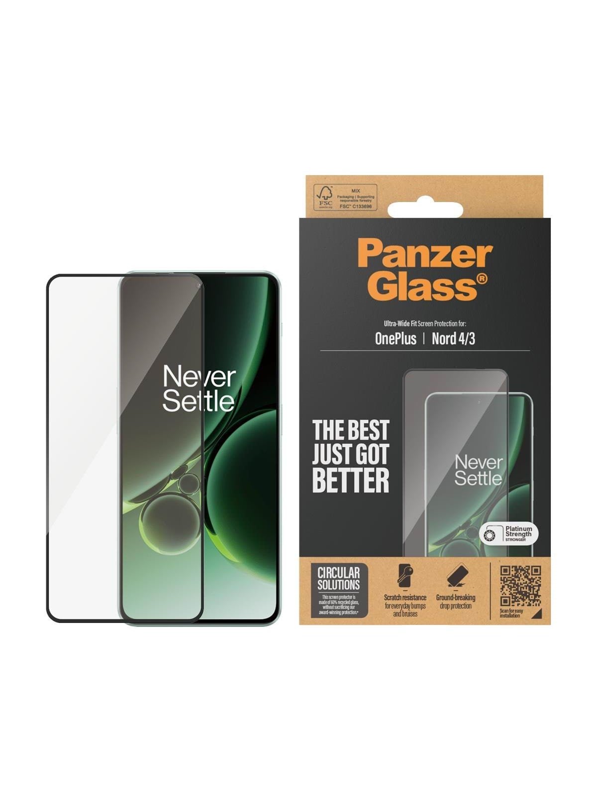 Panzerglass Screen Protector Oneplus Nord 4 | 3 | Ultra-wide Fit - Handys Schutzfolie - Panzer7034