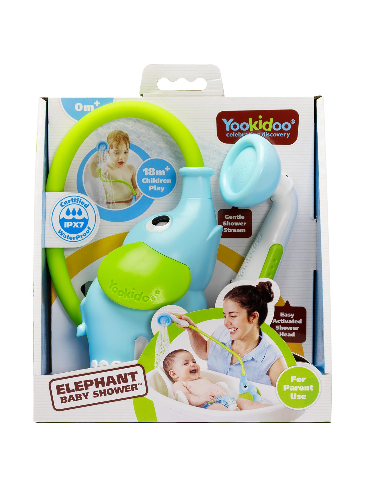 Yookidoo - Elephant Baby Shower - Blue/green - Babypflege - Yo40210