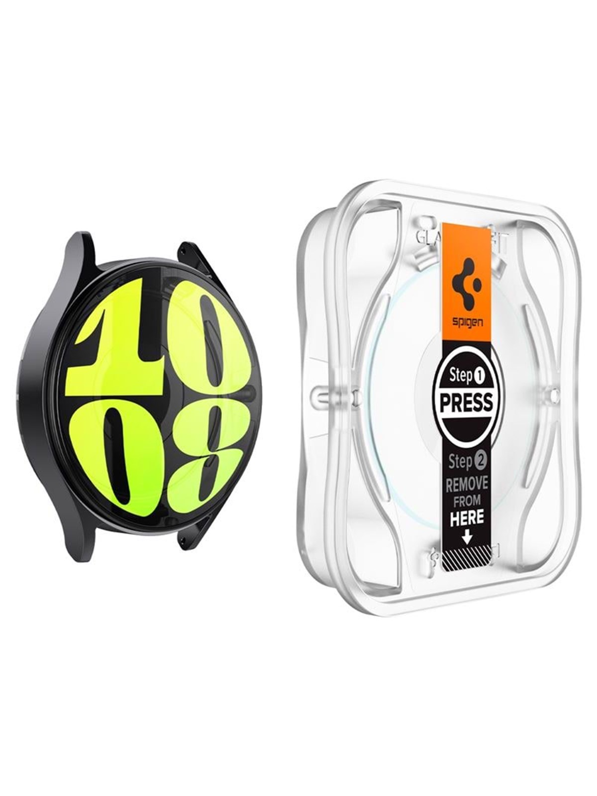 Spigen Glass tR EZ Fit 2 Pack - Transparency - Samsung Galaxy Watch7 (44mm) - Handys Schutzfolie - Agl08493