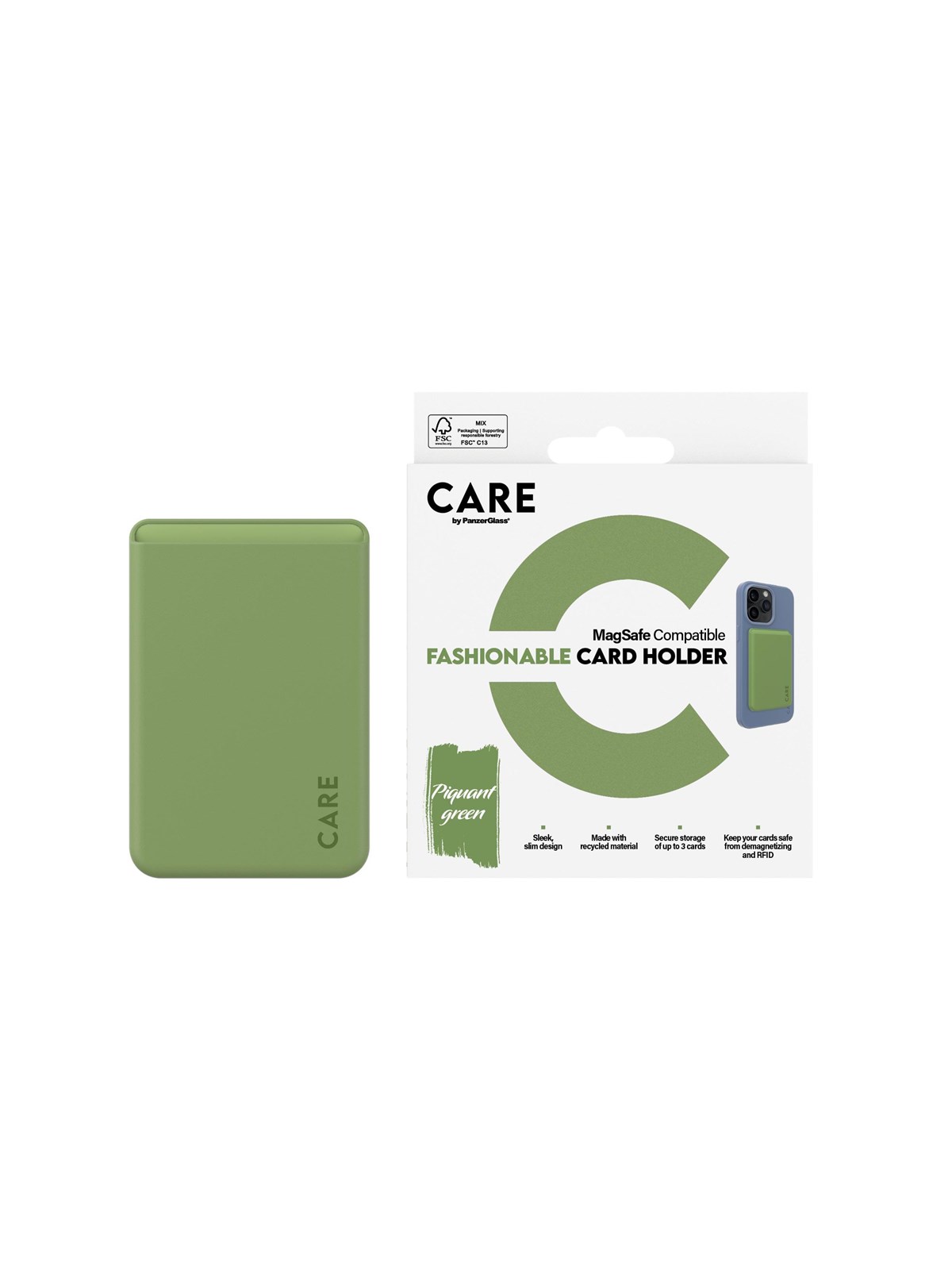 Care by Panzerglass Fashionable Card Holder Green Iphone - Handys Anderes Zubehoer - Panzer1448