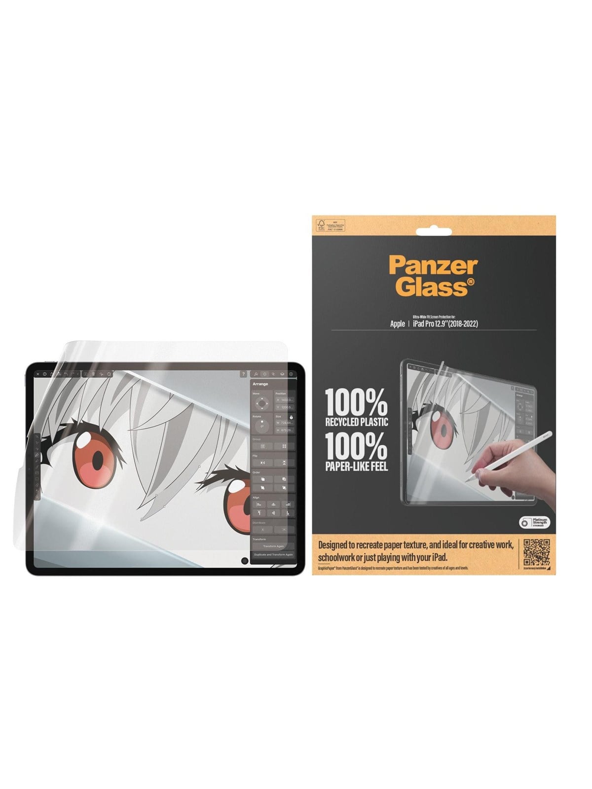 Panzerglass Graphicpaper Screen Protector Ipad Pro 12.9'' (2018 2020 2021 2022) | Ultra-wide Fit - Tablets Anderes Zubehoer - Panzer2846