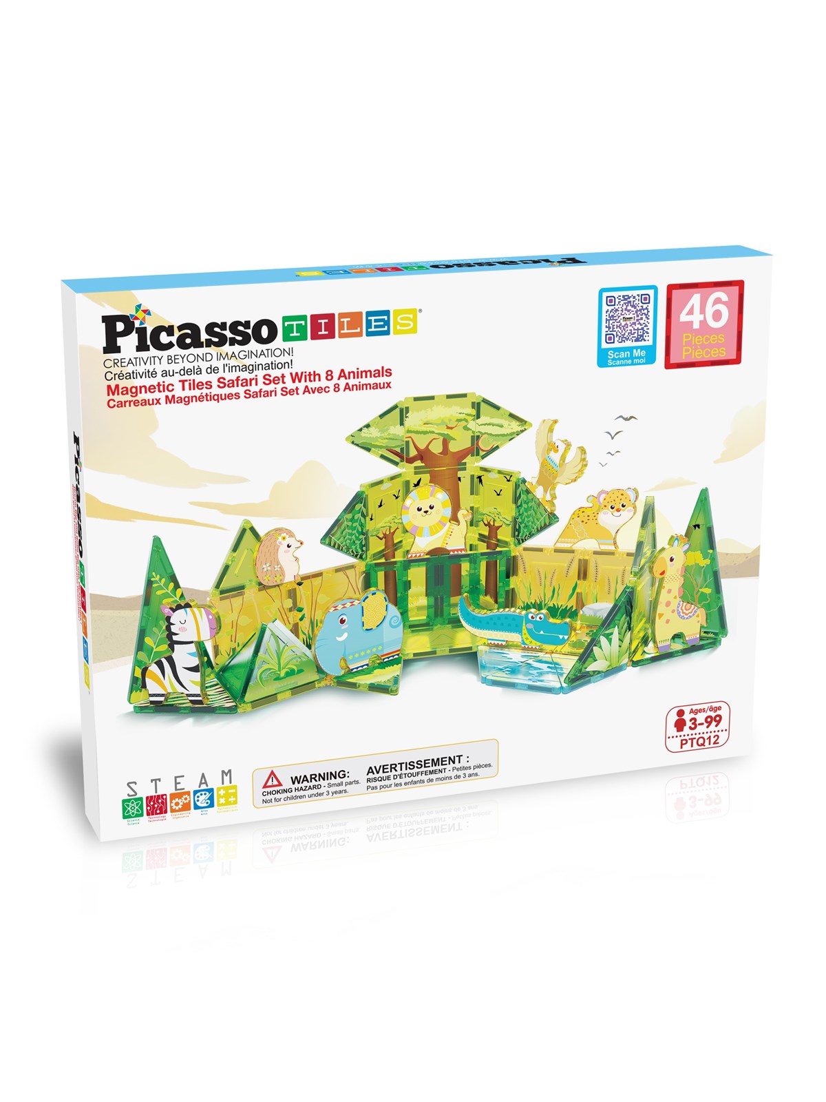 Picassotiles Safari 46-teiliges Magnetset Mit 8 Figuren - Bausets - Ptq12