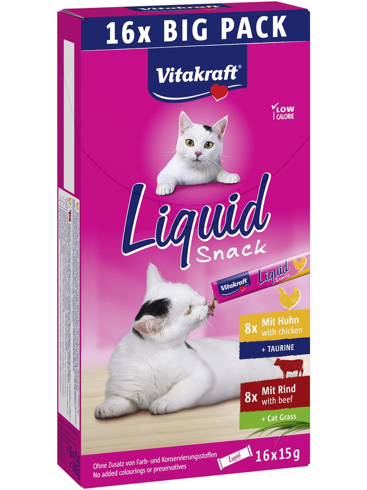 Vitakraft - Liquid Snack Multipack With Chicken And Beef For Cats 16x15gr - (58554) - Katzen