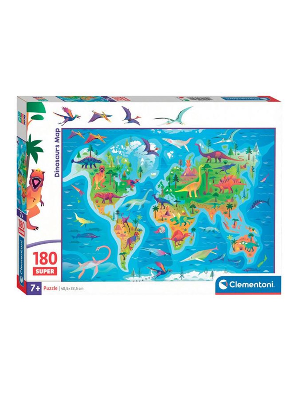 Clementoni Jigsaw Puzzle Super Color Dinosaur Map 180pcs. Boden Image
