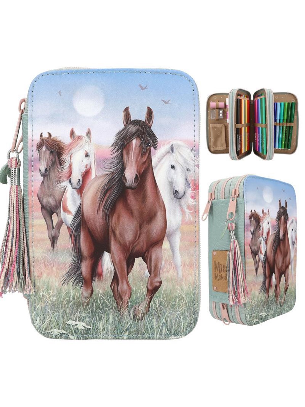 Depesche Miss Melody Triple Pencil Case Hoof Clatter - Schule - 0413121