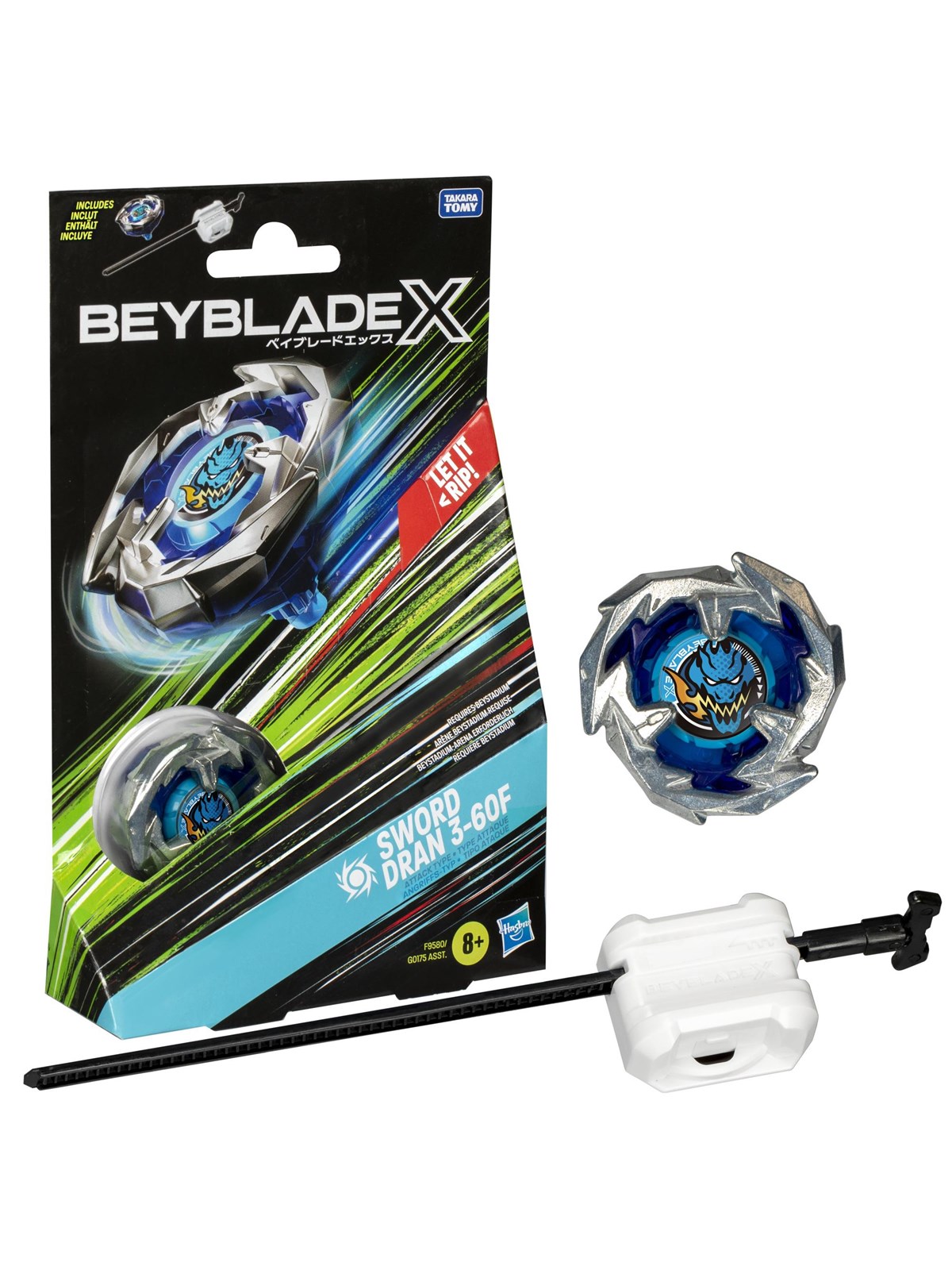 Beyblade X Sword Dran 3-60f Starter Pack Set With Attack Type Top & Launcher Ages 8+ - Spielzeug - F9580es00