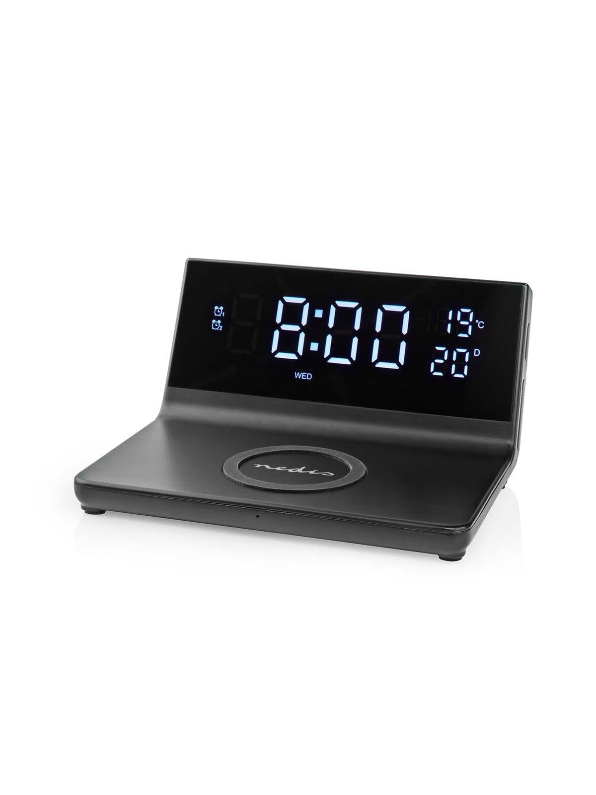 Nedis Alarm Clock With Wireless Charging - Handys Adapter Und Ladegeraete - Wcacq20bk