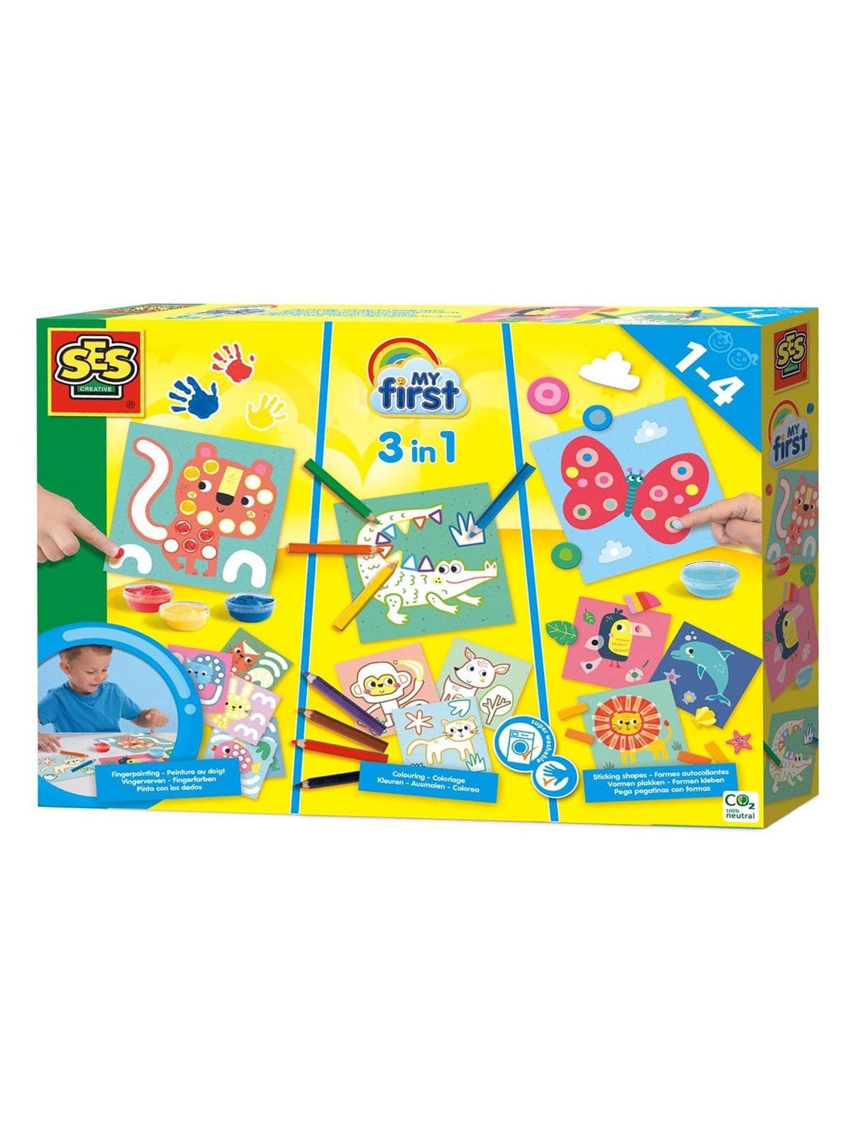 Ses Creative My First - 3in1 Finger Painting Coloring Pasting Shapes - Kreativ Spiele - 14489