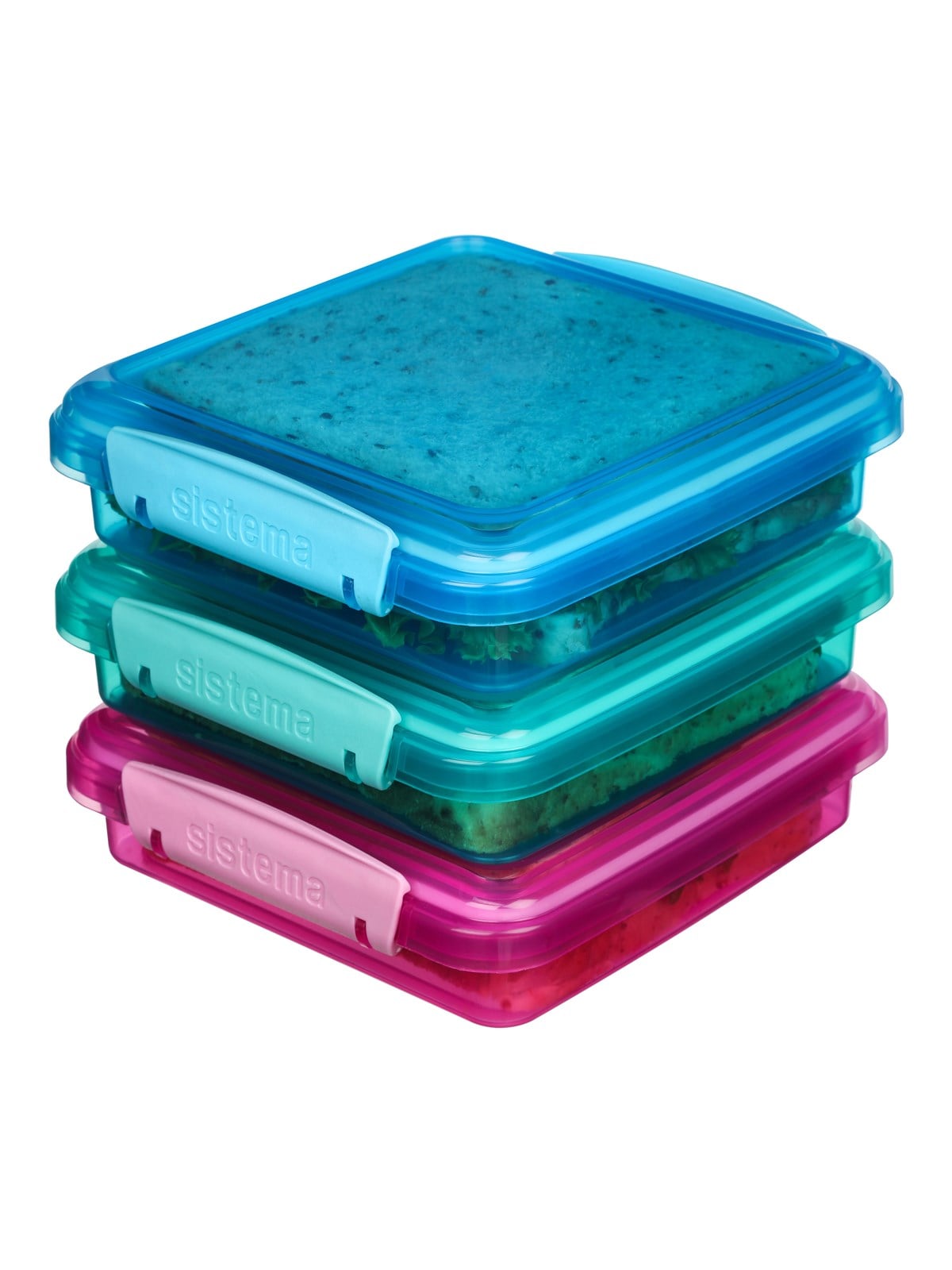 Sistema Pack 450ml Sandwich Box3 Pack Lunch Coloured - Andere Kuechengeraete - 41647