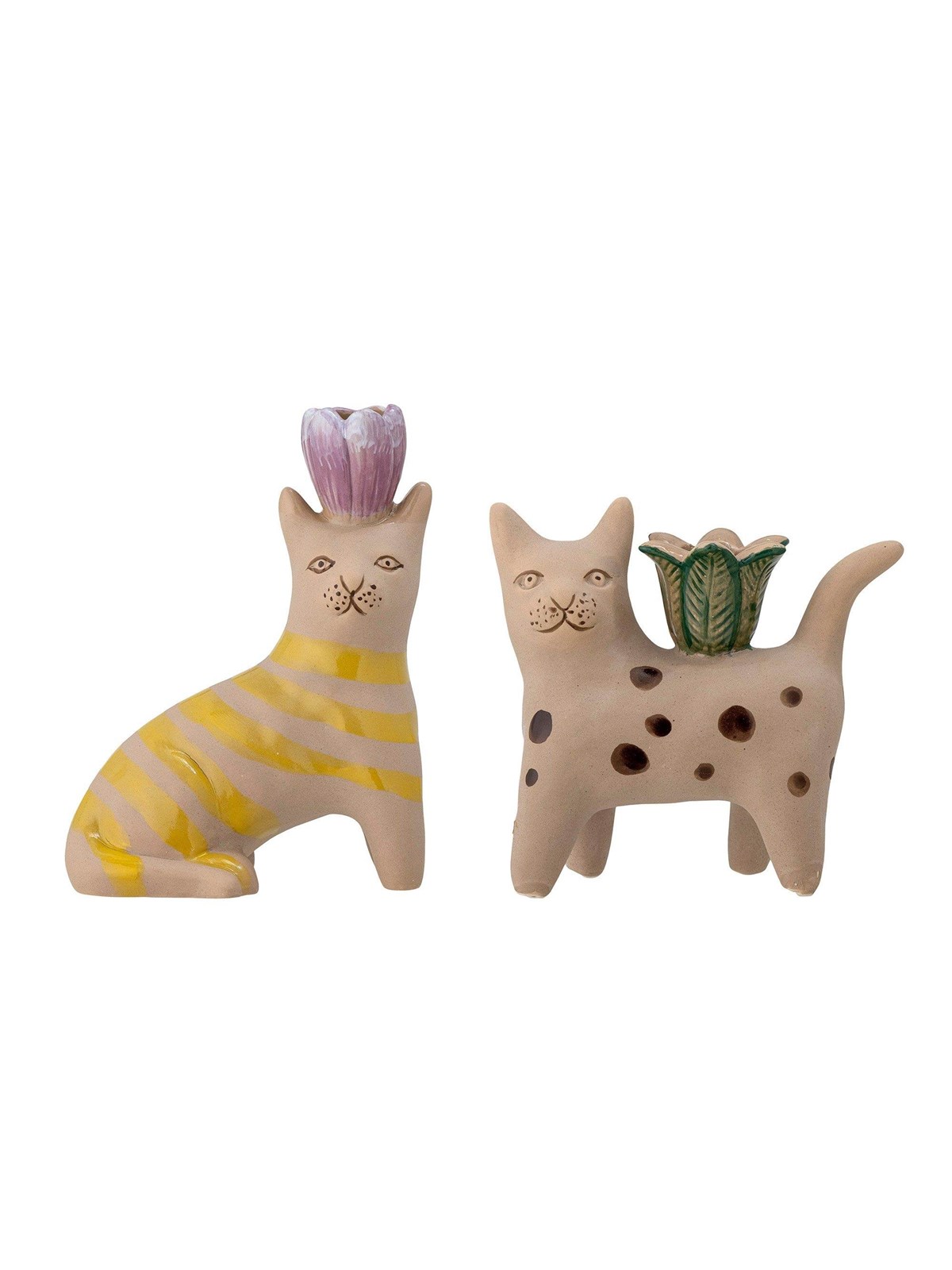 Bloomingville - Set of 2 - Mamie Cat Candlestick (82058194) - Einrichtung