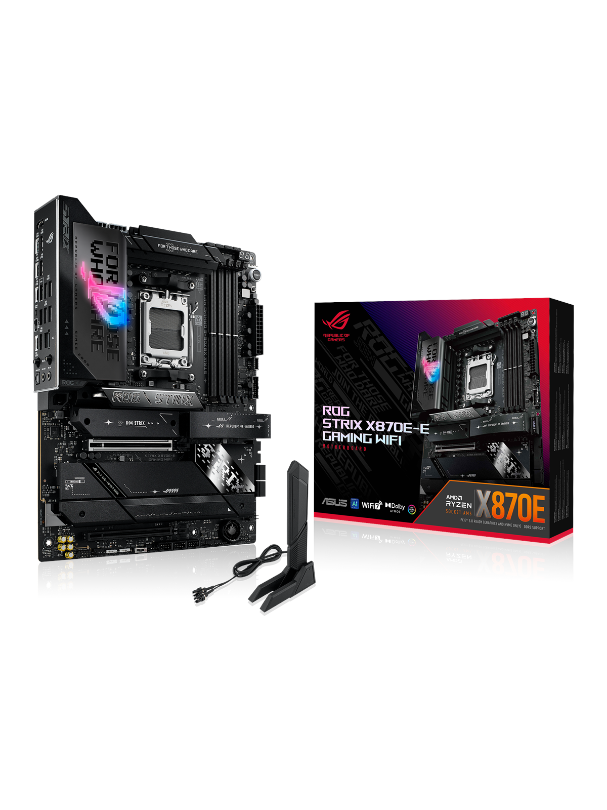 Asus Rog Strix X870e-e Gaming Wifi Mainboard - Amd X870e - Amd Am5 Socket - Ddr5 Ram - Atx - 90mb1ib0-m0eay0